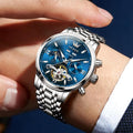 OLEVS Automatic Watches for Men Luxury Skeleton Mechanical Watch Self Winding Date Waterproof Luminous Mens Watch