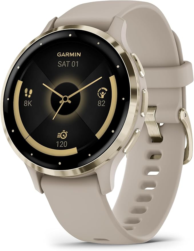 Garmin Venu® 3S, Premium Fitness Smartwatch, 41mm, French Gray Body Battery™ Energy Monitoring, Sleep Coach, Built-In Sports Apps, Built-In Speaker & Mic, Workout Benefit & Recovery Time
