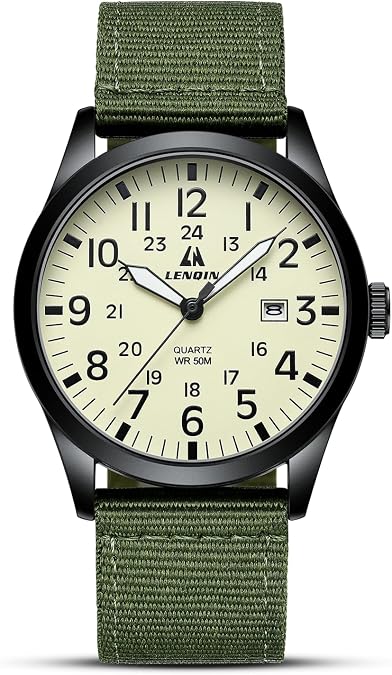LN LENQIN Mens Watches Military Sport Analog Quartz Watch for Men