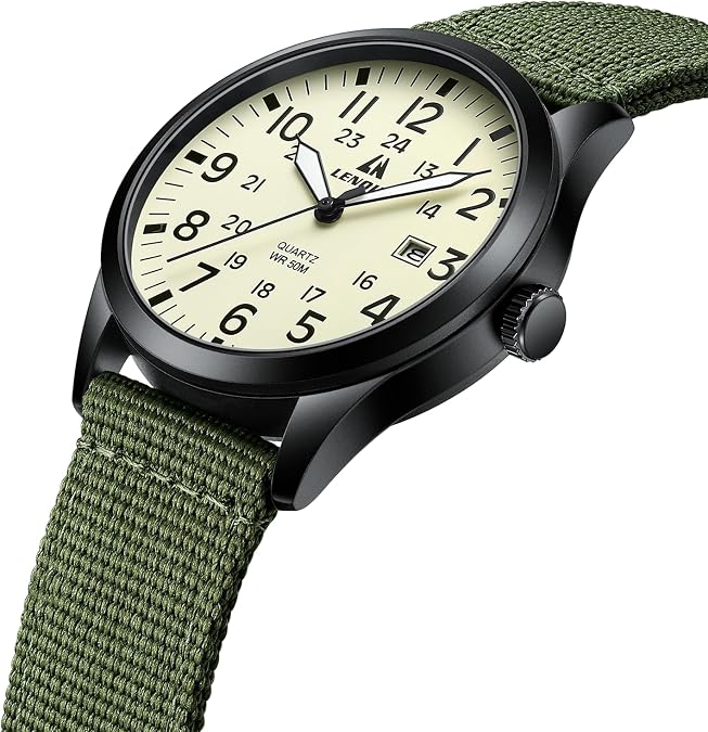 LN LENQIN Mens Watches Military Sport Analog Quartz Watch for Men